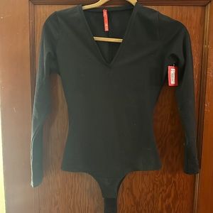 NWT Spanx long sleeve black bodysuit